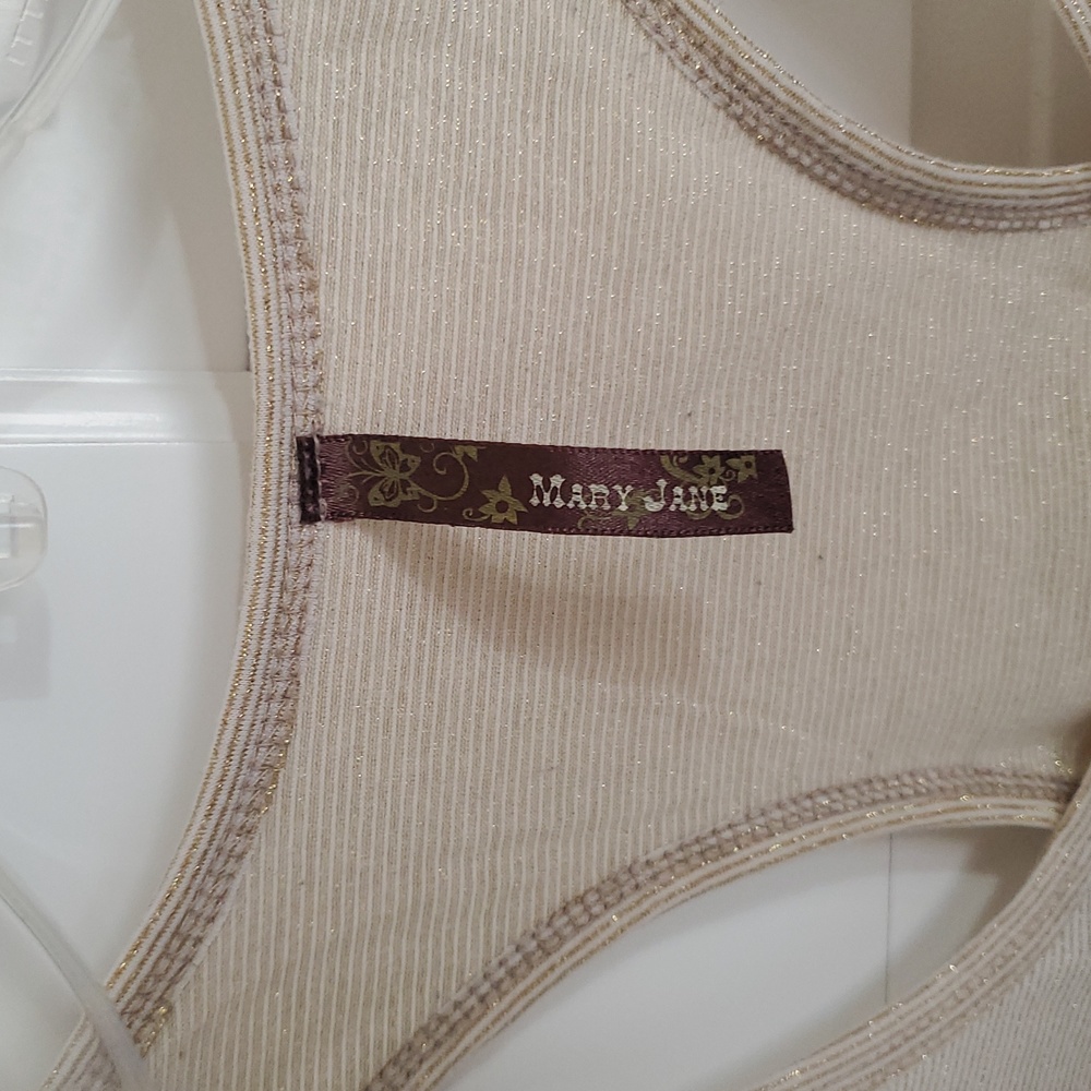 Mary Jane Gold Tank Top Sz M - Picture 3 of 4